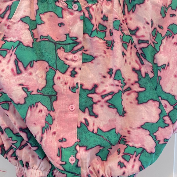 NWOT Chelsea28 Dress Puff Sleeve Side Cut-Out Organic Cotton Blend - Picture 10 of 14